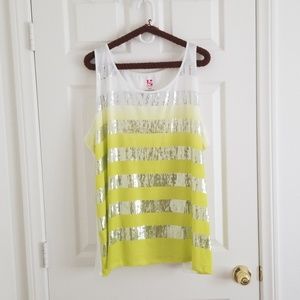 Lane Bryant Actice Neon Yellow Sequin Tank 26/29